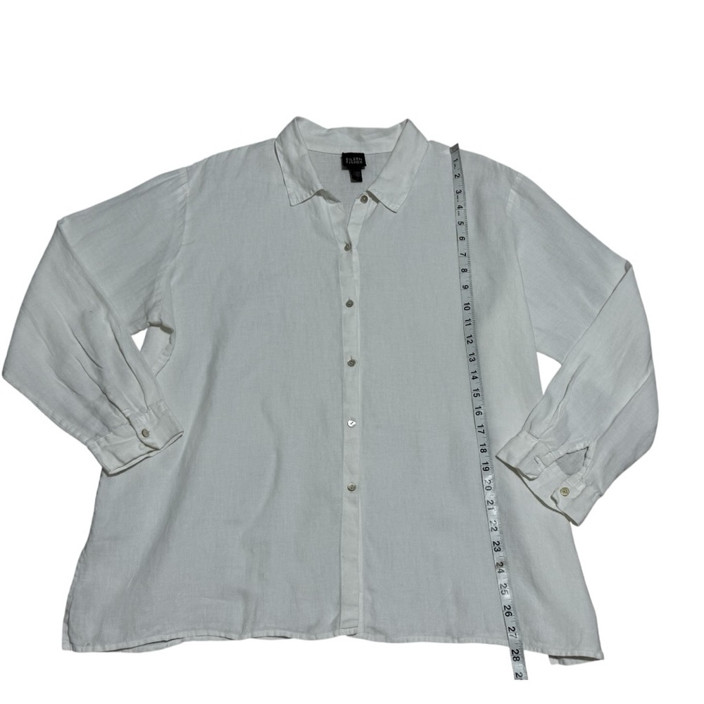 Eileen Fisher Handkerchief Linen Classic Collar Shirt Size L - Picture 5 of 10